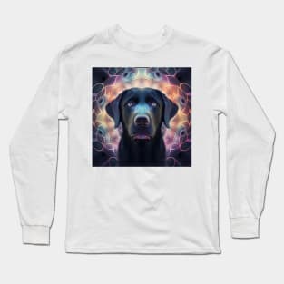 A Fractal Design of A Black Labrador Long Sleeve T-Shirt